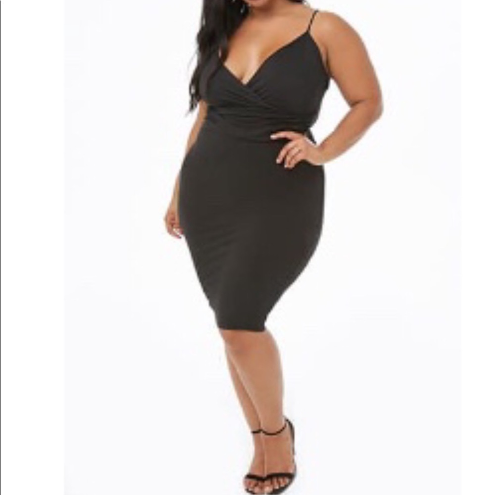 Plus size surplice cami dress